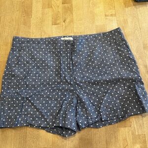 Adrienne Vittadini Blue and White Bermuda Shorts
